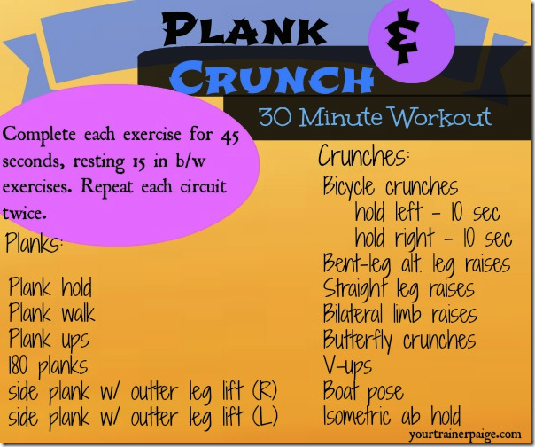 Plank & Crunch 30 Minute Workout, Coconut-Shelled Banana Snack, and Trippy Tuesday
