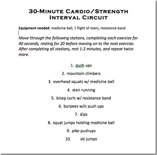 30-Minute Cardio/Strength Interval Circuit