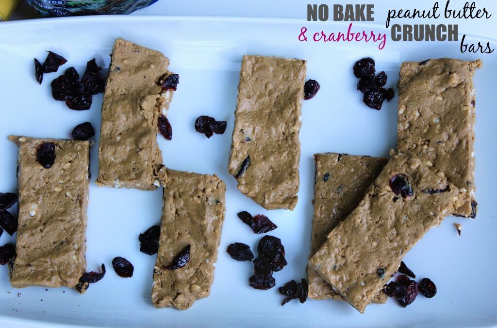 No Bake Peanut Butter Cranberry Crunch Bars