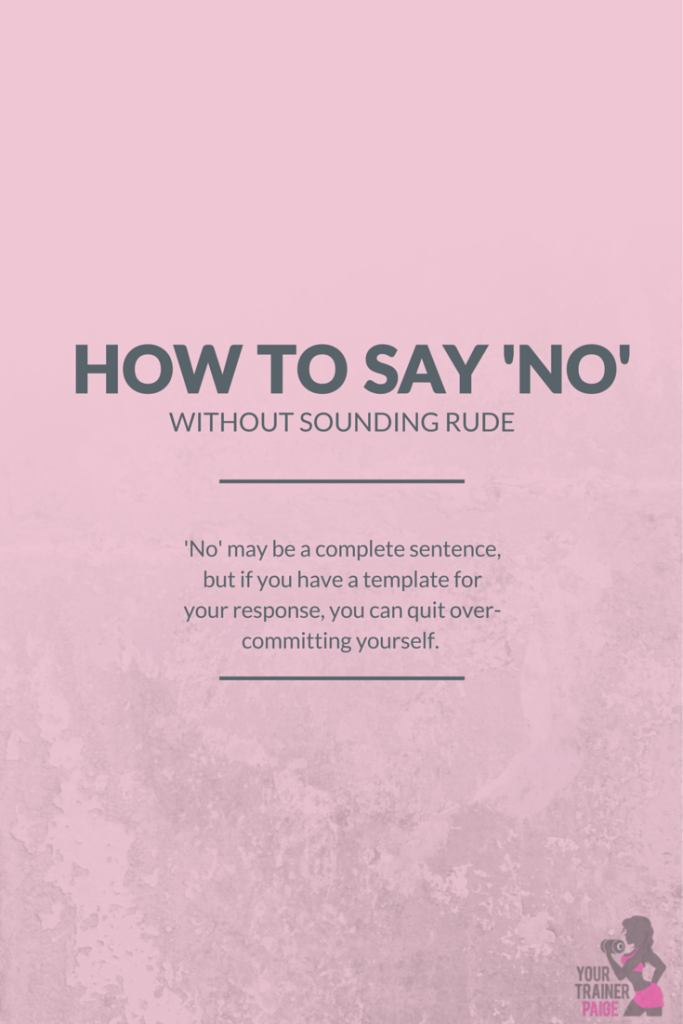 how to say 'no'