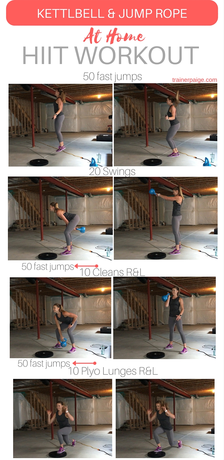 At Home Kettlebell and Jump Rope HIIT Workout